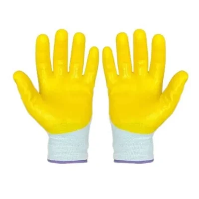 Safety Gloves Nitrile Coated, 13 Guage Cut Resistant, Industrial Work Gloves, Yellow(Pack-1 pair)