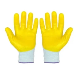 Safety Gloves Nitrile Coated, 13 Guage Cut Resistant, Industrial Work Gloves, Yellow(Pack-1 pair)