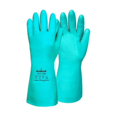 Karam HS151 (L) Nitro Max Chemical Resistant Rubber Hand Safety Gloves pack of 10