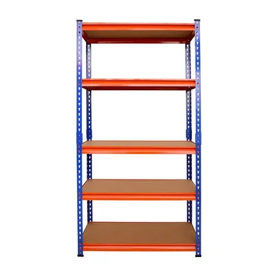 Blueboy 72 x 36 x 19 Inch 5 Wooden Adjustable Shelves Boltless Rack (Red & Blue)