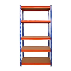 Blueboy 72 x 36 x 19 Inch 5 Wooden Adjustable Shelves Boltless Rack (Red & Blue)