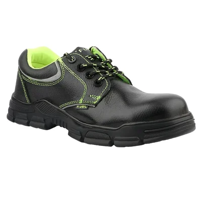FUEL Reevon-04 200J Non-Metallic Toe Cap Leather Upper Nitrile Rubber Sole Industrial Safety Shoes for Men(Size-6)