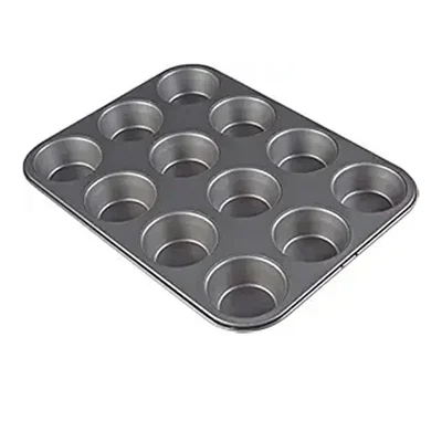 12-Cup Capacity Non-Stick 12-in-1 Round Muffin and Cupcake Baking Pan for Effortless Baking and Seamless Food Release
