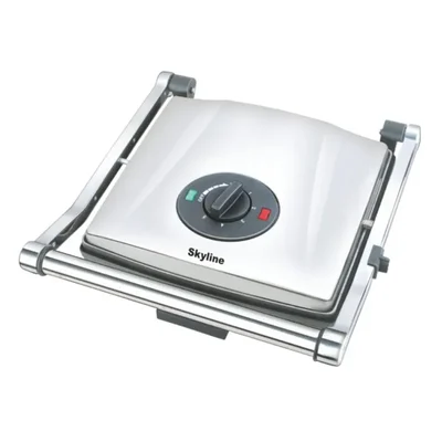 Skyline VTL-999SS 4 Slice Electric Press Griller with Non-Stick Ribbed Plates & Auto-Cut Function and 1 Year Warranty