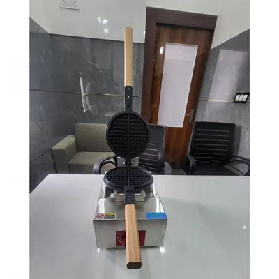 Auto Ignition Round Waffle Maker Machine with Stainless Steel Body, Gas Operated And Non Stick Coating 