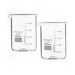 COMETEK Borosilicate Glass Beaker Set – Set of 2 (100ml x 2) | Heat-Resistant Beakers for Lab, Home, College & DIY Use