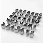 SS 35Pcs Alphabet & Numbers Cookie Cutters Stainless Steel Baking Molds