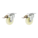 MI 100 x 50 mm 500 kg Load Capacity Nylon with Double Bearing Brake Type Caster Wheel(Pack-2 pcs)