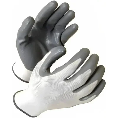 SIA Cut Resistant Pack of 48 13 Guage Nitrile Coated Safety Gloves Grey White