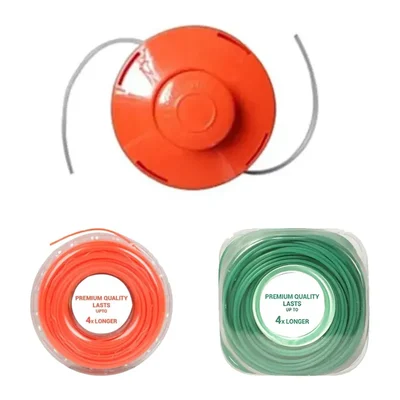 Premium Quality Tap & Go Nylon Trimmer Head and 3mm, 50 Meters Round & Square Nylon Rope Combo for Brush Cutter