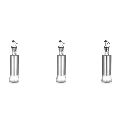 Smart Chef 500ml Kitchen Oil Dispenser Stainless Steel Jacket Drip Free ZJ-300 Pack of 3