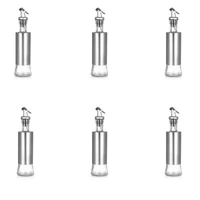 Smart Chef 500ml Kitchen Oil Dispenser Stainless Steel Jacket Drip Free ZJ-300 Pack of 6