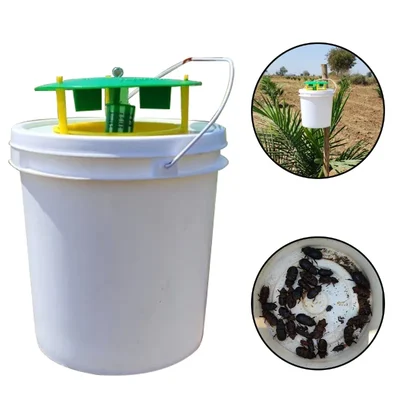 4 Pieces of Phero-Sensor Bucket Trap for Oryctes Rhinoceros in Agricultural Field