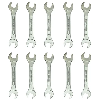 Premium quality double open end spanners - 14MM X 15MM - 10 pc Box.