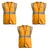 Gravitech 3 Pcs 120 GSM Orange Colour Safety Jacket With 2" High Grade Reflective Fabric Tape (GI-RJ-02)