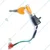 Orange Electric Bicycle Ignition On/Off Key Switch with 2 Keys and 2-Wire Connector for E-Bike, Scooter, Universal Mount