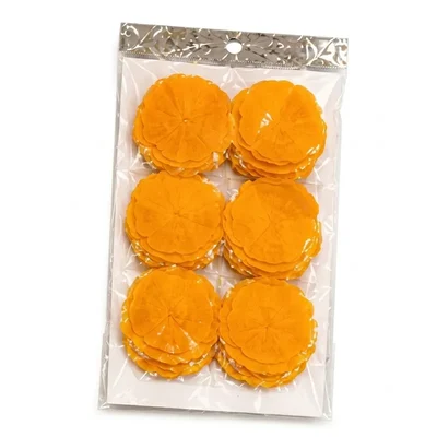 Pack of 10, 20, 50, 70, 100 Artificial Orange Flower Garland Disc Components for Party Decoration Lightweight Reusable(Pack-10 pcs)
