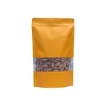 750gm, 17cm x 26.5cm 112 Micron Matt Orange Finish Ziplock Pouch with Transparent Window for Food Packaging