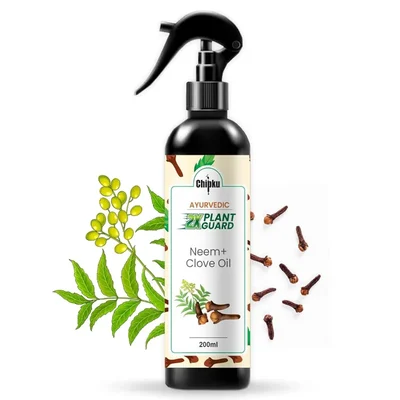 Chipku Ayurvedic Plant Guard Neem Oil & Clove Oil Spray Formulation, 100% Organic & Powerful For Pest Control(Quantity-200 ml)