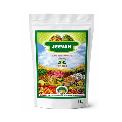 JEEVAH (Black) 1 kg Organic Plant Growth Promoter, Soil Conditioner, Enhances Root Development for All Crops