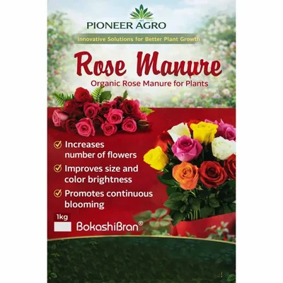 Pioneer Agro Rose Manure for Rose Plants and Indoor Plants 1 Kg | Premium Bio-Organic Nutrients & Flowering Booster