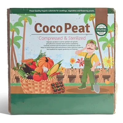 Orifesh Cocopeat Block 5 Kg, Expands to 75 litres of Light Coco Peat Growing Medium