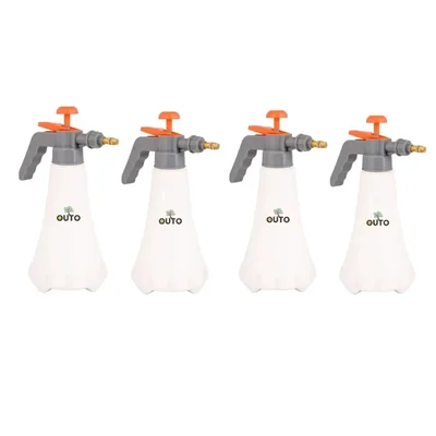 OUTO Agro 1000ml Pressure Spray Pump Bottle with Adjustable Nozzle for Garden 1 L Hand Held Sprayer (Pack of 4)