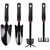 OUTO 4 Pcs Garden Tools Set (Five Tooth Rake, 2 Shovel and Two Headed Hoe) Terrace Balcony Gardening Accessories Kit
