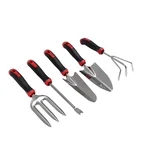 OUTO 5 Pcs Stainless Steel Garden Tools Set (2 Pcs Hand Transplant Shovel, Rake Cultivator, Shovel and Hand Weeder)