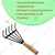 OUTO Rake 12" Heavy Duty Stainless Steel Non-Slip Wooden Handle Grip Garden Tool Cultivator for Home Gardening Digging