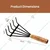 OUTO Rake 12" Heavy Duty Stainless Steel Non-Slip Wooden Handle Grip Garden Tool Cultivator for Home Gardening Digging