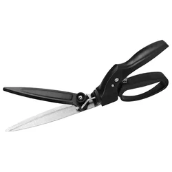OUTO Manual Grass Hedge Shear 2mm Thickness 180 Degree Rotation Blade Gardening Scissors with Safety Lock Hand Pruner
