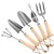 OUTO 5 Pcs Stainless Steel Garden Tools Set (2 Pcs Hand Transplant Shovel, Rake Cultivator, Shovel and Hand Weeder)