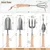 OUTO 5 Pcs Stainless Steel Garden Tools Set (2 Pcs Hand Transplant Shovel, Rake Cultivator, Shovel and Hand Weeder)