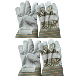 Ozswell Pack of 2 Pair Split Leather Double Palm Welding Safety Gloves