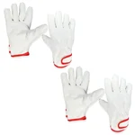 Split Leather Red & White Welding Safety Gloves (Size-M ) Pack of 2 Pairs
