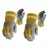 Ozswell Rigger Yellow & Grey Welding Leather Safety Gloves ( Size-M ) Pack of 2 Pairs