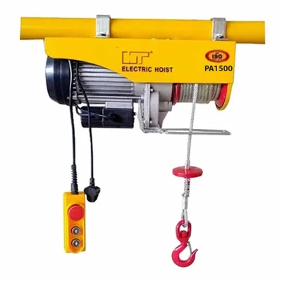 HT PA 1500 kg Mini Electric Hoist with 3.0 HP 100 % Copper Winding Motor, 8 mm diameter & 20 meter Wire Rope 