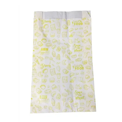 Pack of 40 | Grease Proof Paper Pouch of 40 Gsm(6.49"x4.72"x1.97") for Food Truck Travel Oil Proof Disposable Bag