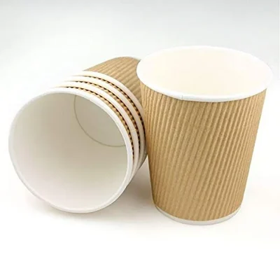 Pack-500 PCS - 150 ml Regular, Disposable Double Wall (Kraft) Paper Glass - 240+280 gsm for Picnic, Travel, Food Truck