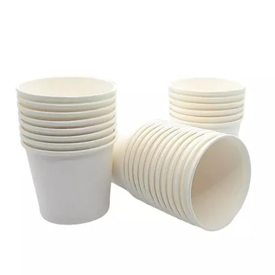 Pack-500 PCS - 200 ml Regular, Disposable Single Wall (White) Paper Glass - 175 gsm for Picnic, Travel, Food Truck
