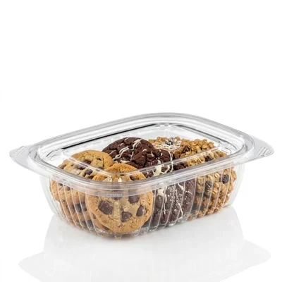 800 Pcs, 750ml PET Hinged Transparent Container for Cookies, Snacks, Dry Fruits Packaging