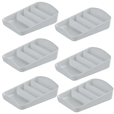 White Melamine Sachet Holder of 4 Compartment, Size 5.9 inch x 6pcs, for Restaurant, Office, Party
