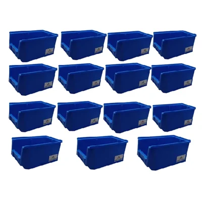Avsar 200 x 125 x 100 mm FPO Blue Storage Bin, Premium HDPE Material (Bin-15) - Pack of 15