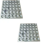 Pack of 2 SS Button Idli Tray Set, 30x40cm