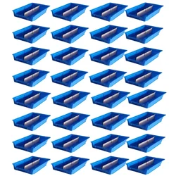 Avsar 170 x 115 x 75 mm FPO Blue Storage Bin with Verticle Partition, HDPE Material (Bin-5) - Pack of  32