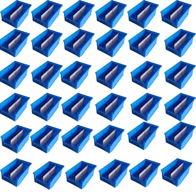 Avsar 170 x 115 x 75 mm FPO Blue Storage Bin with Verticle Partition, HDPE Material (Bin-5) - Pack Of 36