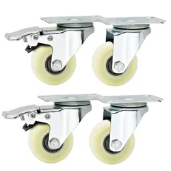 Prakash Pack Of 4 Heavy Duty 50 mm Fixed and Swivel With Brake Plate Type Caster Wheel