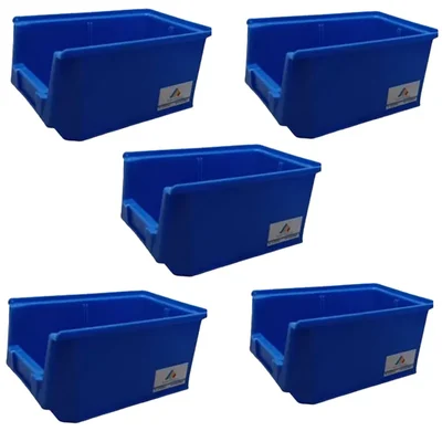 Avsar 200 x 125 x 100 mm FPO Blue Storage Bin, Premium HDPE Material (Bin-15) - Pack of 5