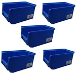 Avsar 200 x 125 x 100 mm FPO Blue Storage Bin, Premium HDPE Material (Bin-15) - Pack of 5